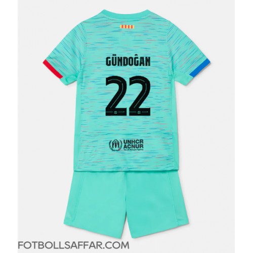 Barcelona Ilkay Gundogan #22 Tredje Dräkt Barn 2023-24 Kortärmad (+ Korta byxor)